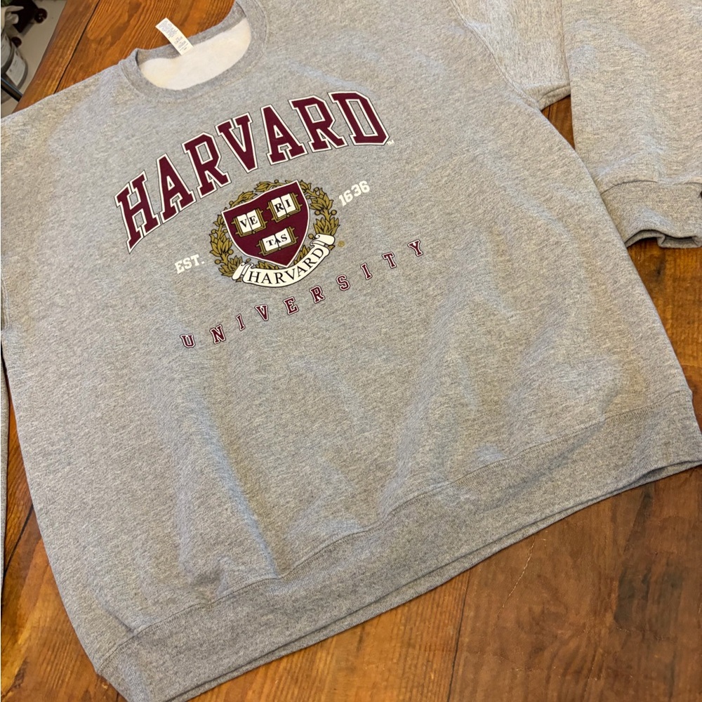Jerzees Gray‎ Harvard University Crewneck Sweater